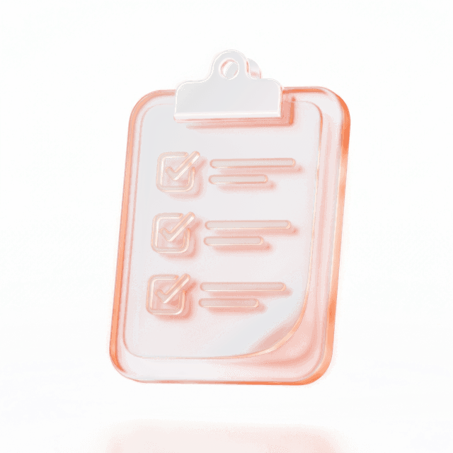 3D Glass Clipboard representing inspection logs and reports