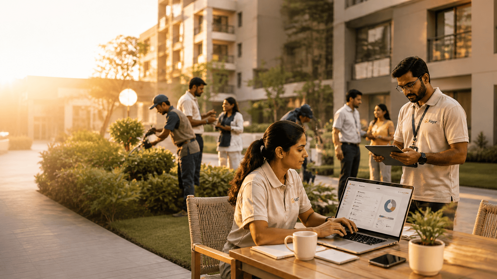 KEPR team managing an apartment society in Bengaluru